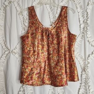 Victoria’s Secret Cami Orange Floral Y2K feminine festival Set 90’s Large